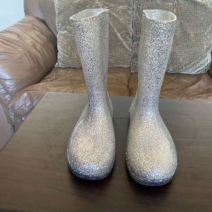 Silver mid-calf rainboots